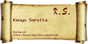 Kenyo Sarolta névjegykártya